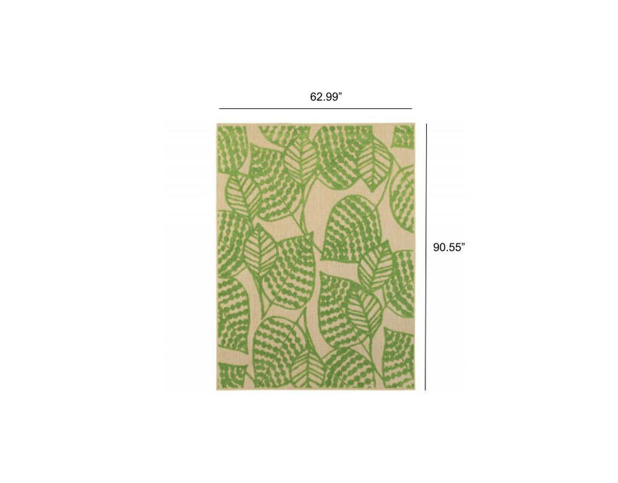 Floral Area Rug Outdoor / Indoor - Green