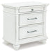 Kanwyn - Three Drawer Night Stand - Whitewash Benchcraft®