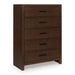 Ticanter - Five Drawer Chest - Brown Signature Design by Ashley®
