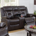 Modern Reclining Loveseat With Console, Cup Holders, Storage Home Essentials