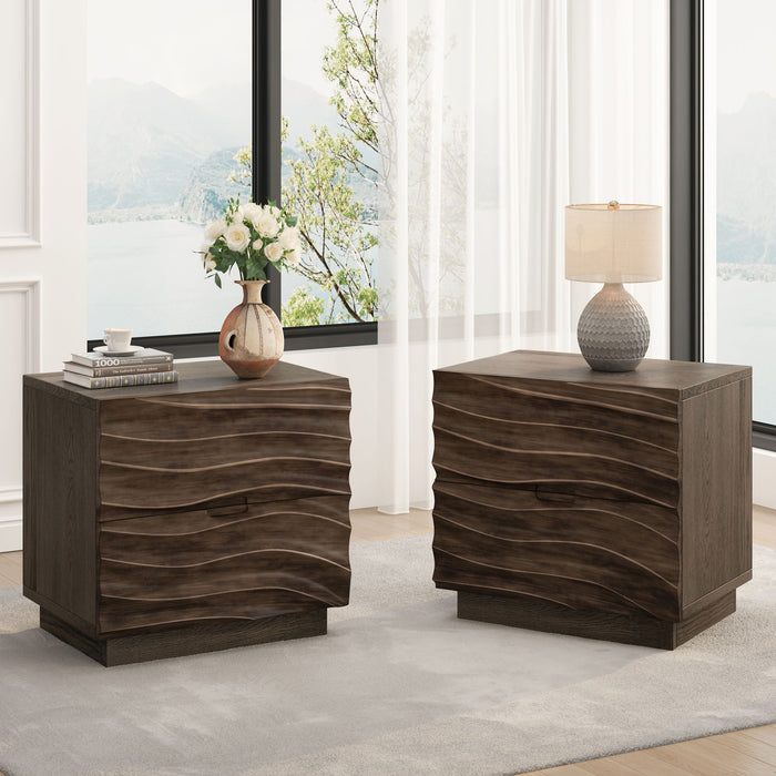 Nightstand With 2 Drawers, No Handles Home Essentials