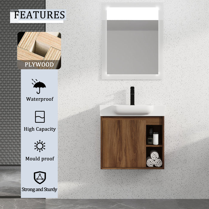 Wall Mounted Bathroom Vanity With Sink & Soft Close Door Home Essentials