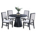5 Piece Round Dining Set With Upholstered Chairs - Black / White Home Essentials