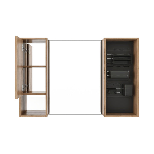 41.6" Wall Mounted Bathroom Cabinet With Soft Close Door, Storage Cabinet Featuring - Imitative Oak Home Essentials