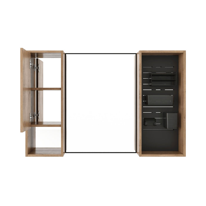41.6" Wall Mounted Bathroom Cabinet With Soft Close Door, Storage Cabinet Featuring - Imitative Oak Home Essentials