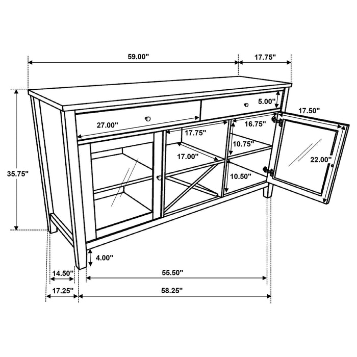 Prager - 2 Door Dining Sideboard - White Furniture Max
