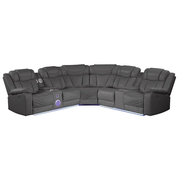 Challenger - Recliner Sectional Sofa, Built In USB, C Ports & Bluetooth Matrix Furniture Group