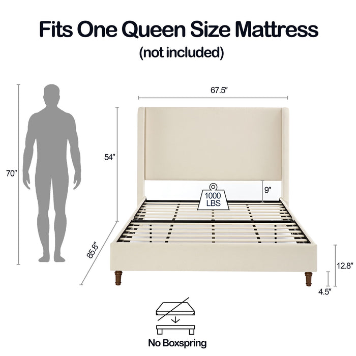 Harper - Tall Headboard Upholstered Bed House & Home Furniture