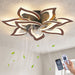 32" Flower Ceiling Fan With LED Dimmable Light, Low Profile Flush Mount Fan With Remote Control, 6 Speeds Daily Nest