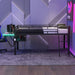 Modern Gaming Mid Loft Bed With Desk And LED Lights Dreamland