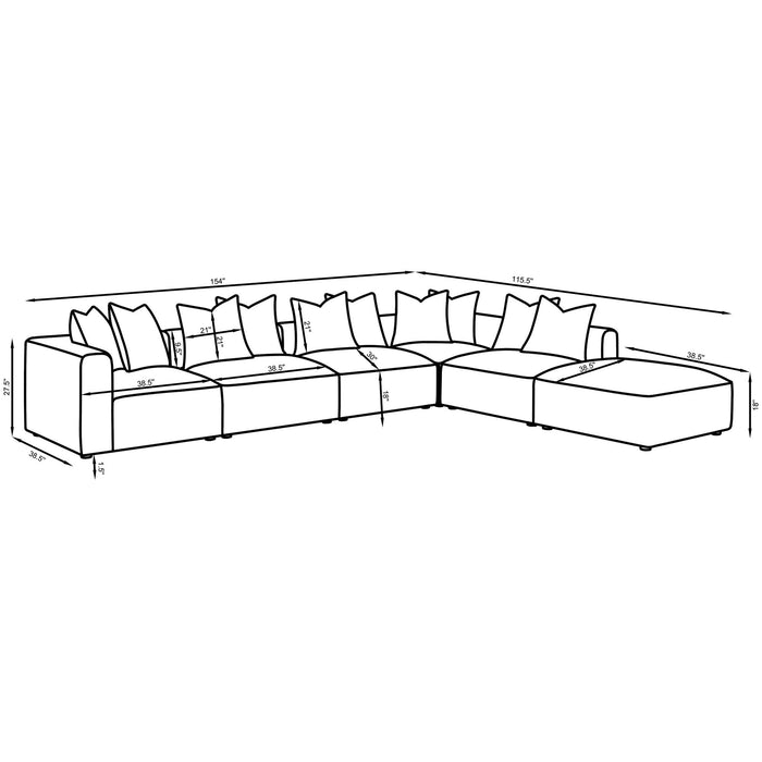 Colleen - 6 Piece Modular Sectional With Tight Seats - Terracotta Furniture Max