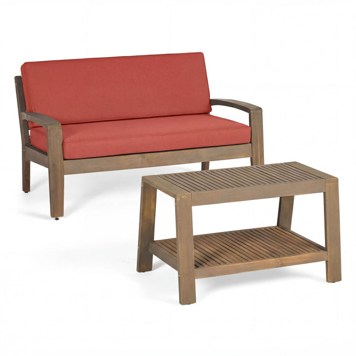 2 Piece Conversation Set, Loveseat & Coffee Table Noble House