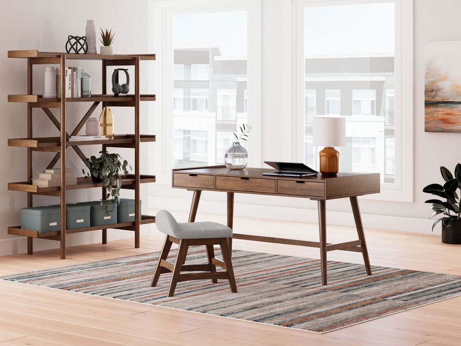 Lyncott - 3 Pc. - Home Office Desk, Chair, Bookcase - Brown Signature Design by Ashley®