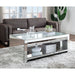 Noralie - Coffee Table - Clear Glass, Mirrored & Faux Diamonds ACME