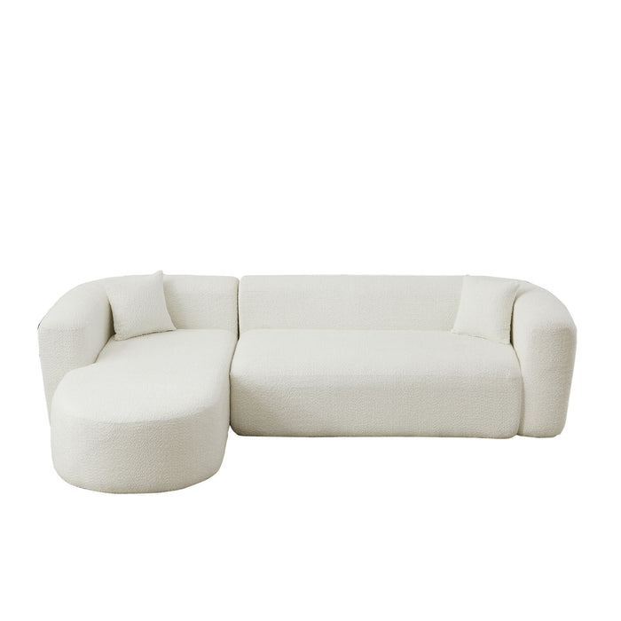 L - Shape Boneless Cloud Couch With 2 Throw Pillows For Living Room Home Essentials