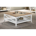 Evanston - Square Coffee Table With Shelf - White Furniture Max