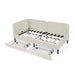 Upholstered Platform Bed Frame With 2 Storage Drawers And Adjustable Sofa Bed Home Essentials