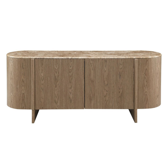Markku - Console Table With Natural Marble - Oak ACME