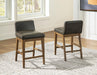 Cabalynn - Upholstered Barstool (Set of 2) - Two-tone Brown Signature Design by Ashley®