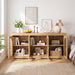 Modern Arched Glass Sideboard With 6 Doors, Buffet Cabinet With Storage And Adjustable Shelves Home Essentials