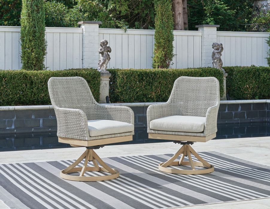 Seton Creek - Swivel Chair With Cushion (Set of 2) - Gray Signature Design by Ashley®