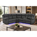 Blanche - Sectional Sofa With LED Lighting And Integrated Speaker - Gray Global Furniture USA