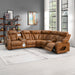 Taddeo - Power Motion Sectional Sofa With Power Headrest, Massage & LED - Two Tone Brown Leatherette ACME