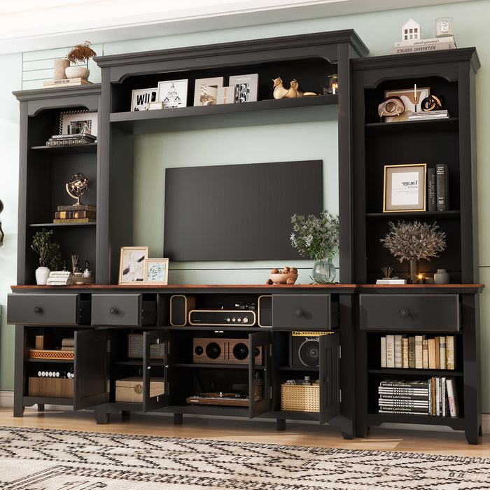 Extra Large TV Stand, Entertainment Center With Storage Cabinets Hearth and Haven