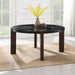 Estella - Round Dining Table With Natural Marble Top - Black Top & Walnut ACME