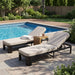 Outdoor Chaise Lounge Set With Side Table, 5 Position Adjustable Patio Recliner Noble House