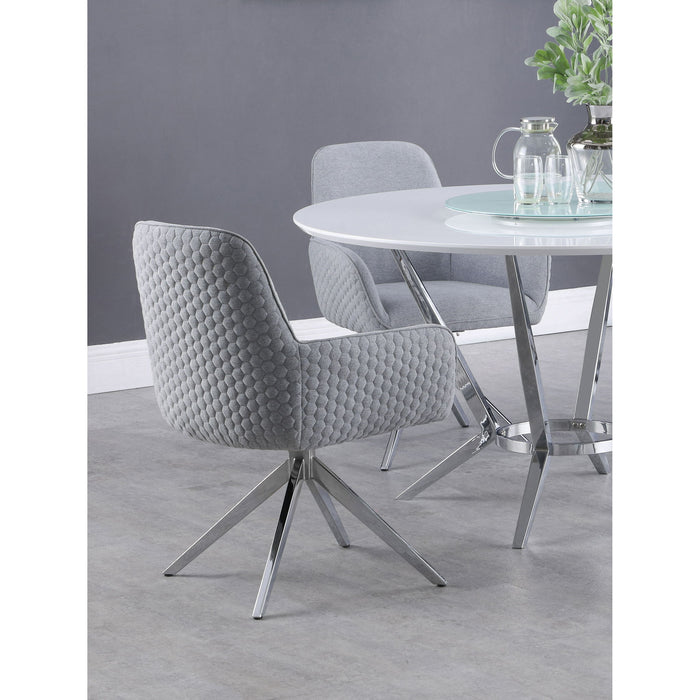 Flare - Arm Side Dining Chair With Tufting - Gray Furniture Max