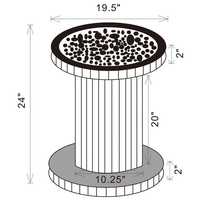 Rose - Side Table - Clear Furniture Max