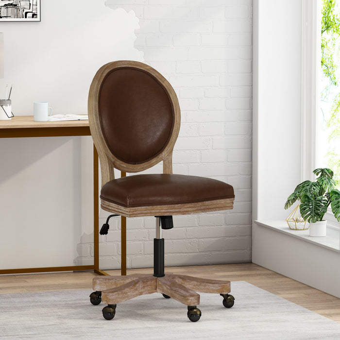Nh-An - Swivel & Lift Office Chair - Brown / Neutral