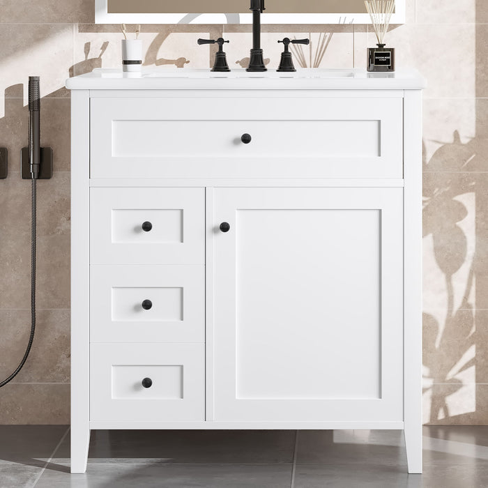 Modern Bathroom Vanity With Sink, 3 Drawers And Adjustable Shelf Hearth and Haven