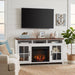 Fireplace TV Stand Console & Fixed Shelves Home Essentials
