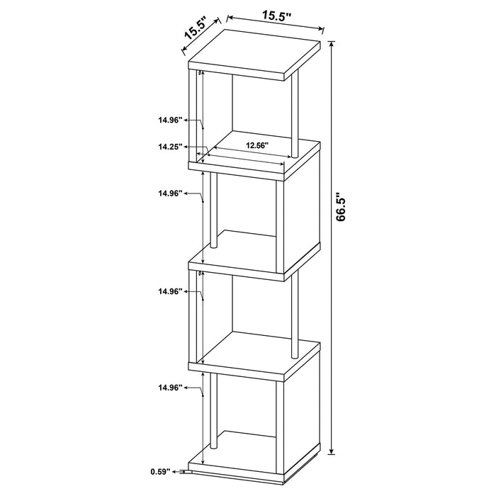 4 Tier Bookcase With Accents Furniture Max