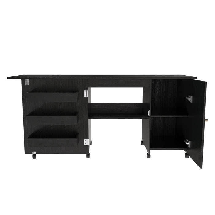 Foldable Sewing Table With Locking Casters Home Essentials