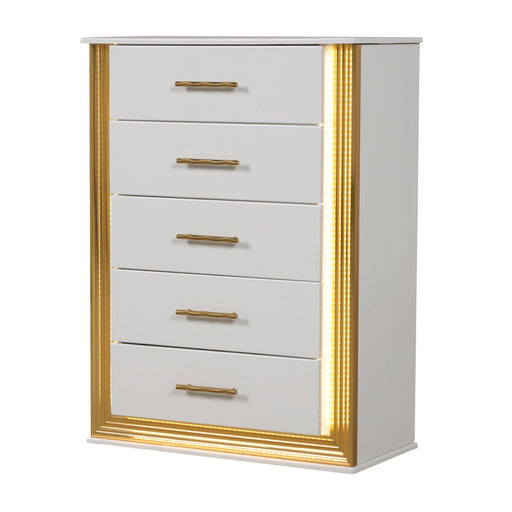 Obsession - 5 Drawer Chest - White Matrix Furniture Group