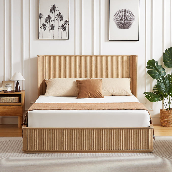 Wave Pattern Headboard Platform Bed Frame Hearth and Haven