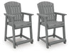 Sanctuary Beach - Barstool (Set of 2) - Dark Gray Signature Design by Ashley®