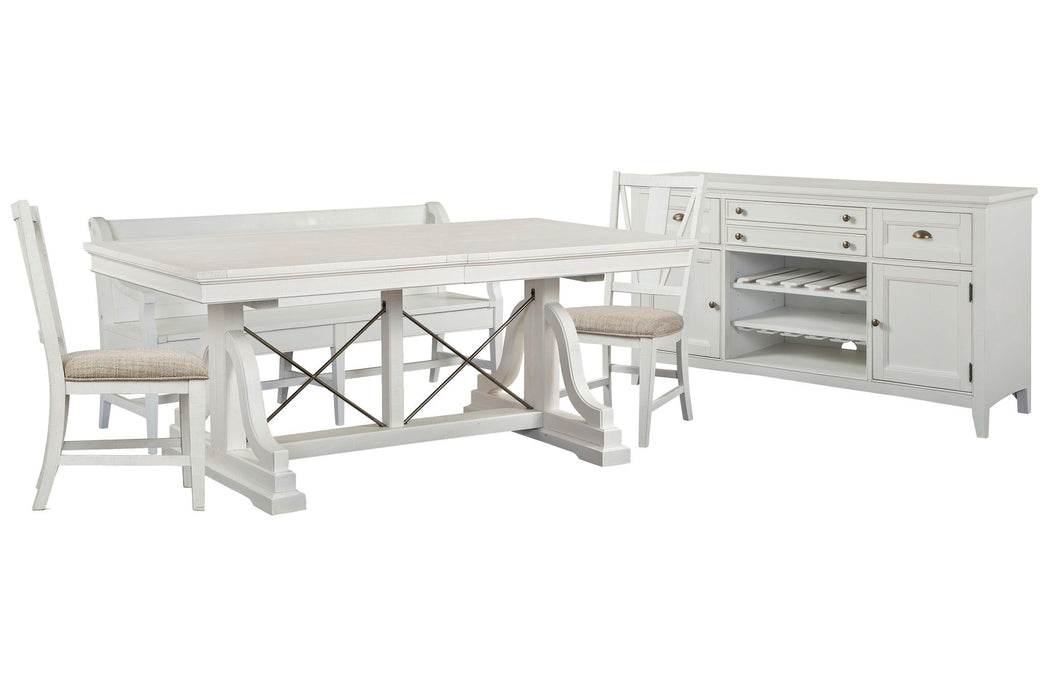 Heron Cove - Extendable Trestle Dining Table Set Magnussen Furniture