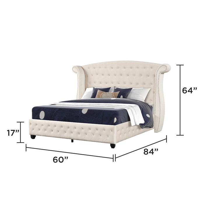 Sophia - Crystal Tufted Upholstered Bed Matrix Furniture Group