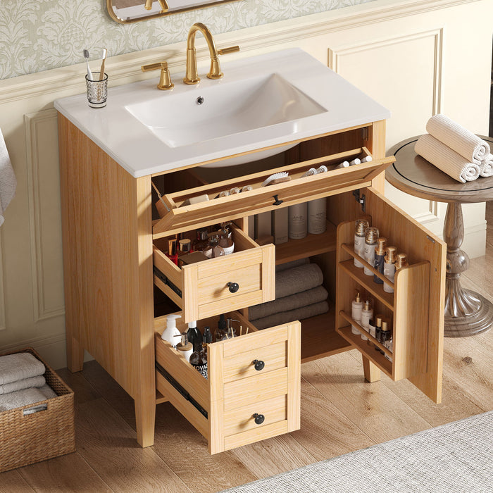 Bathroom Vanity With Sink, Soft Closing Cabinet Noble House