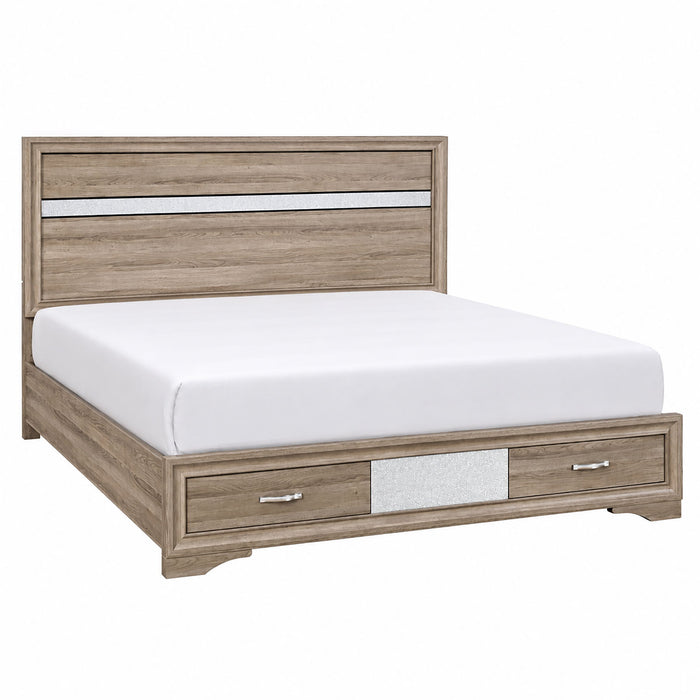 Ryder - Bed With Panel Headboard, 2 Drawer Footboard Global Furniture USA