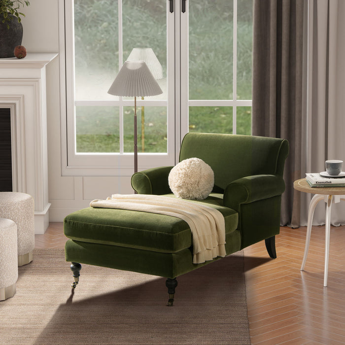 Alana Lawson - Chaise Lounge Chair - Olive Green Jennifer Taylor Home