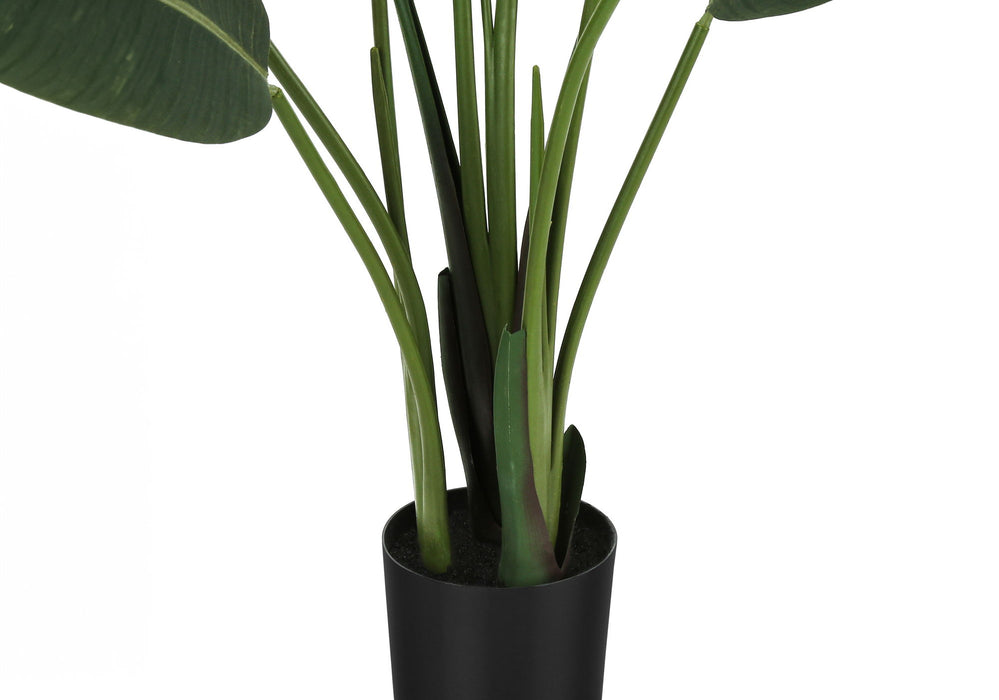 60" Tall, Artificial Plant, Bird Of Paradise Tree, Indoor, Faux, Fake, Floor, Greenery, Potted, Decorative - Green / Black 8th Street