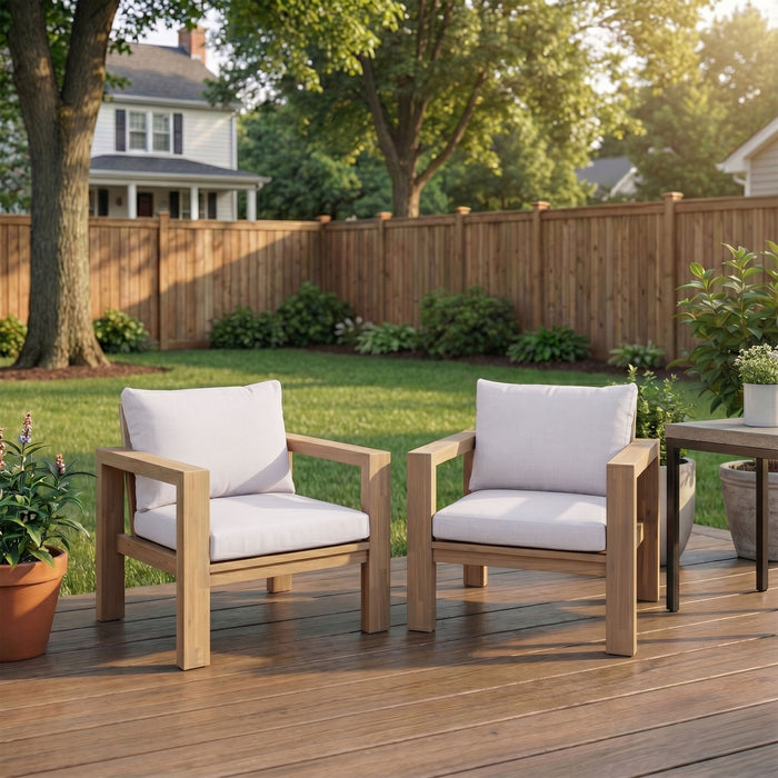 Stylish Outdoor Chair Set With Cushions For Garden (Set of 2) Hearth and Haven