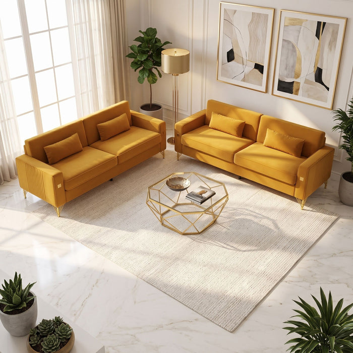 2 Pieces Sofa Sofa Set With Removable Cushions For Home Apartment Home Essentials