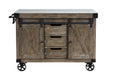 Alforvott - Kitchen Island - Marble Top & Weathered Gray ACME