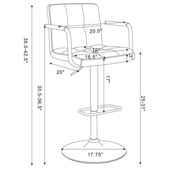 Adjustable Bar Stool With Hydraulic Height Adjustment Furniture Max